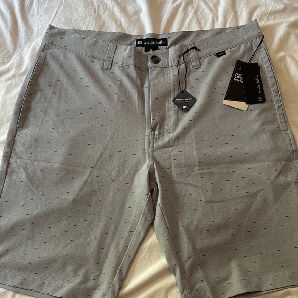 Travis Mathew Light Gray Flat Front Shorts